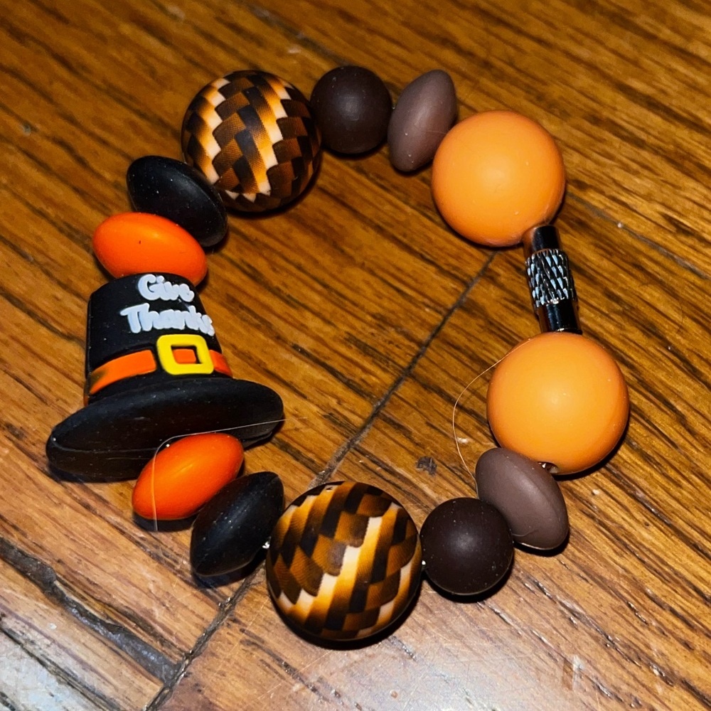 Thanksgiving Stanley Cup, Owala, Tumbler cup Handle Beaded Charm cup accessory